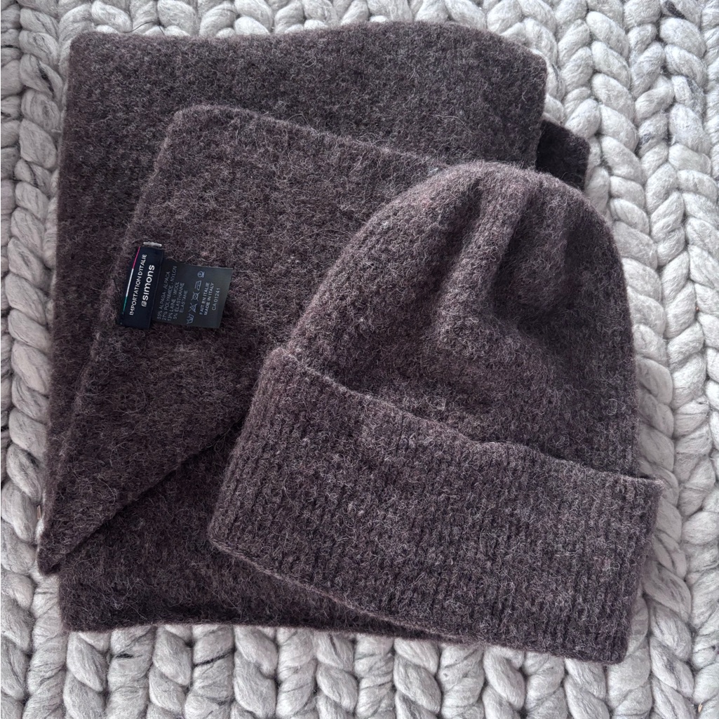 Simons Soft Alpaca Blend Beanie And Scarf Set